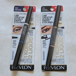 REVLON ColorStay Double Ended Eyeliner Liquid & Pencil - Blue, White, Black NEW